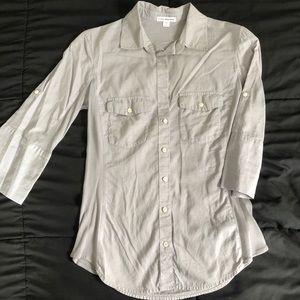 Light silver button down